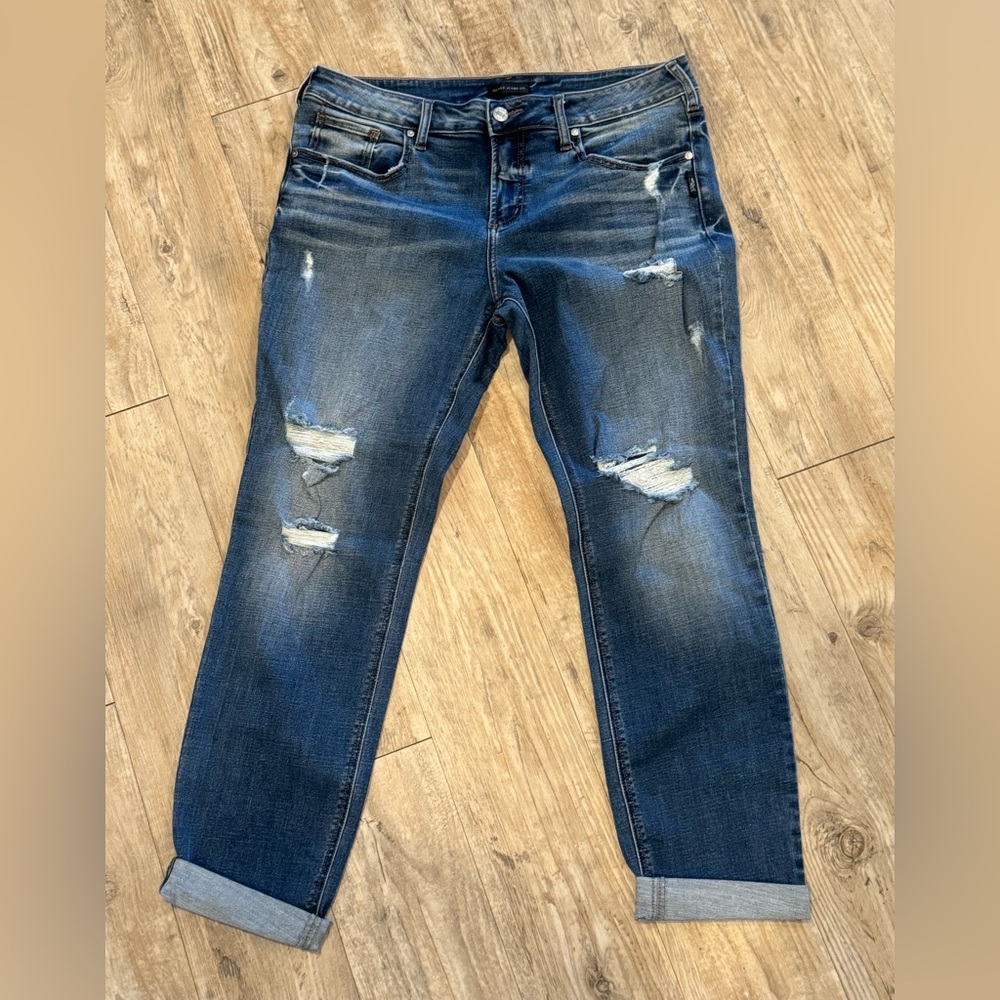 Silver Jeans Women's Boyfriend Jeans in Dark Blue